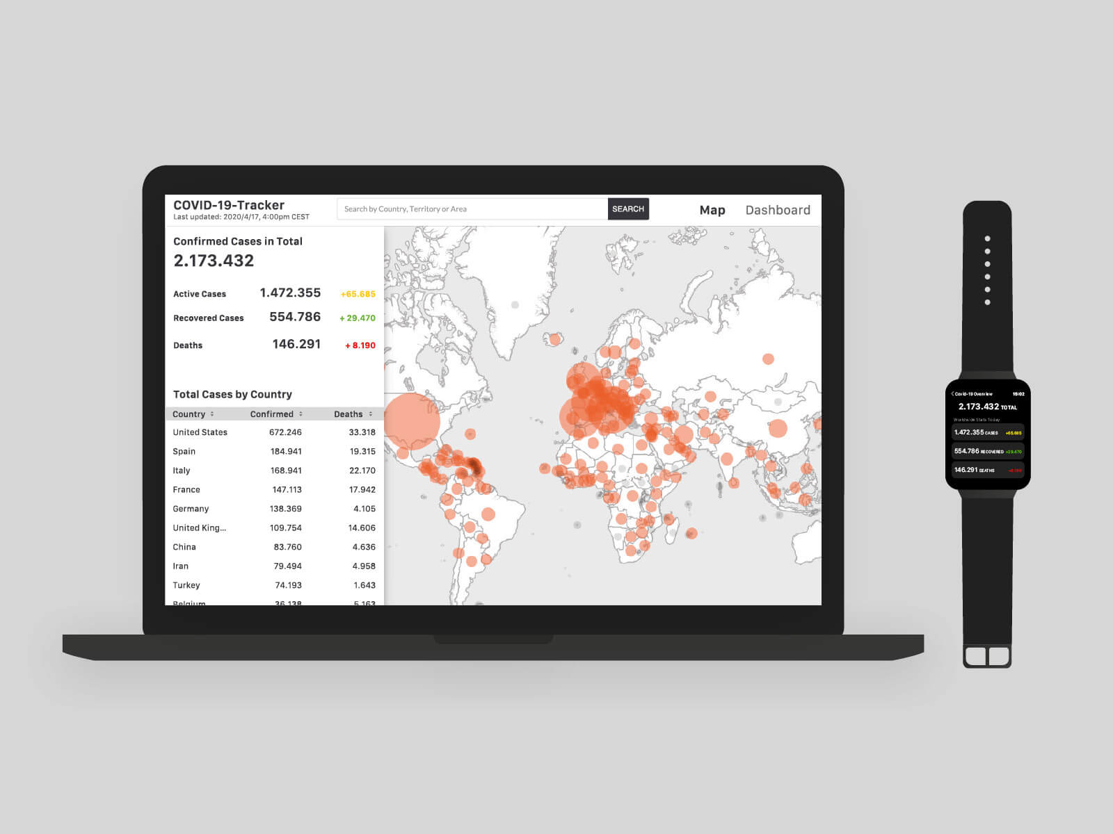 Corona Dashboard / Information Design